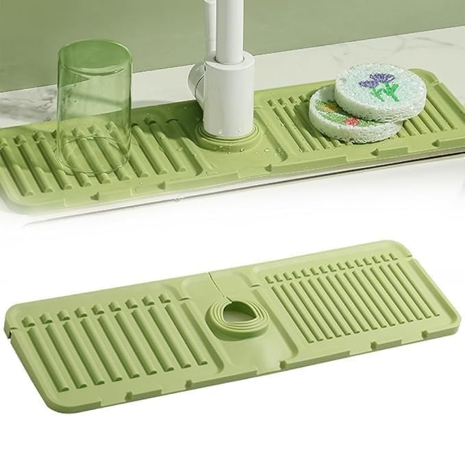 Silicone Sink Drainer Pad with Faucet Mat