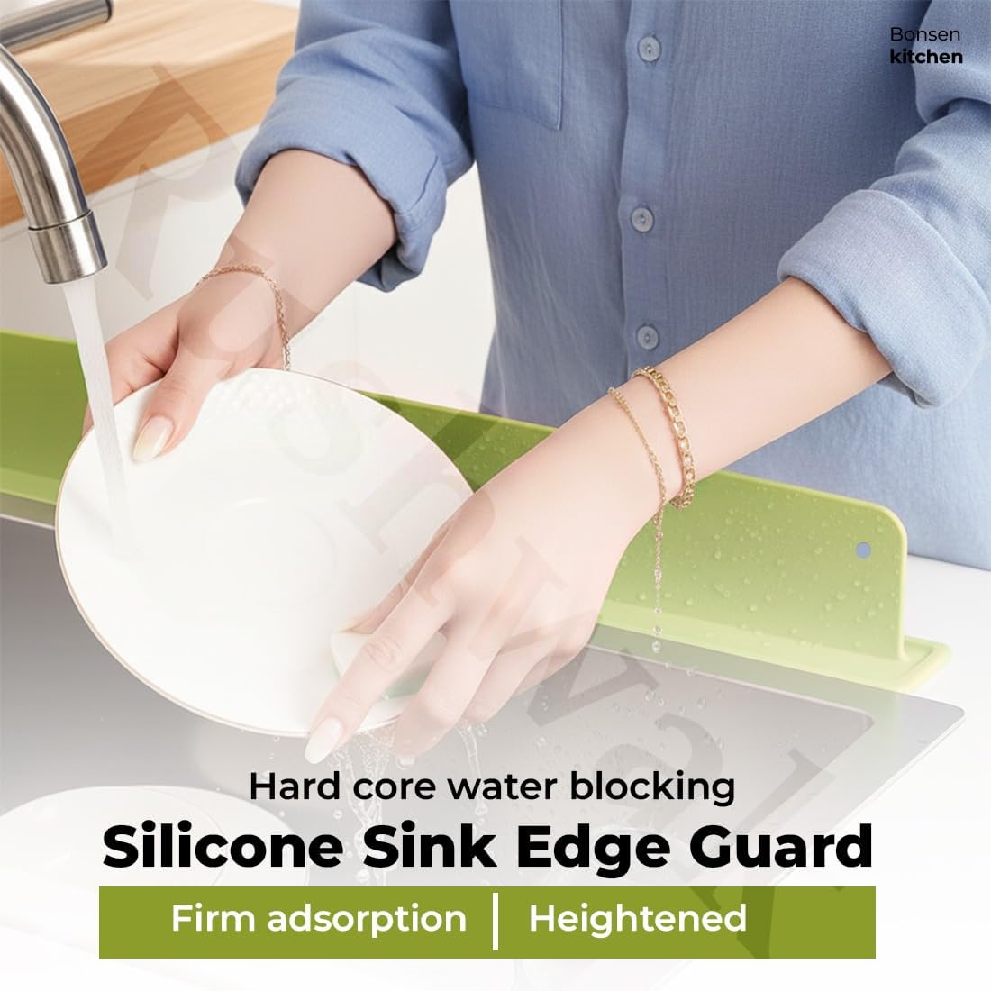 Stop Wiping Wet Countertops! Silicone Sink Splash Guard — Pack of 2