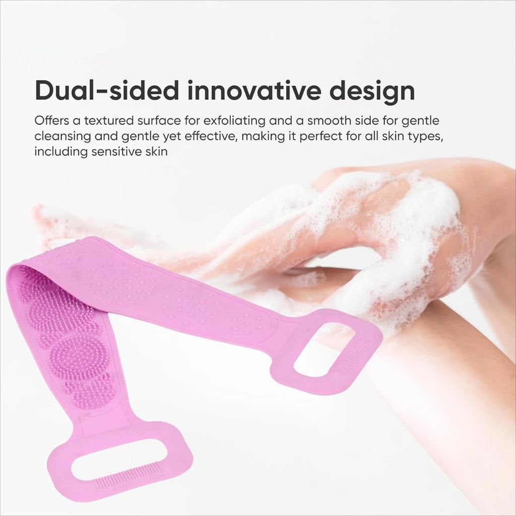 Silicone Body Back Scrubber, Double-Sided Exfoliating Bath Brush