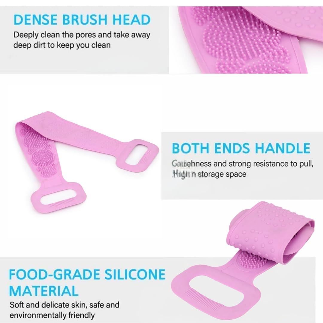 Silicone Body Back Scrubber, Double-Sided Exfoliating Bath Brush