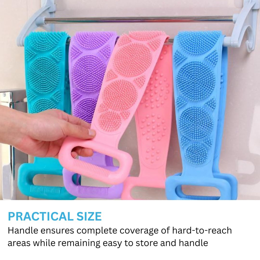 Silicone Body Back Scrubber, Double-Sided Exfoliating Bath Brush