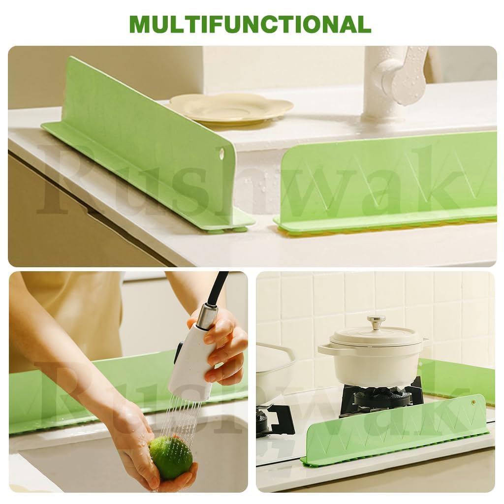 Stop Wiping Wet Countertops! Silicone Sink Splash Guard — Pack of 2