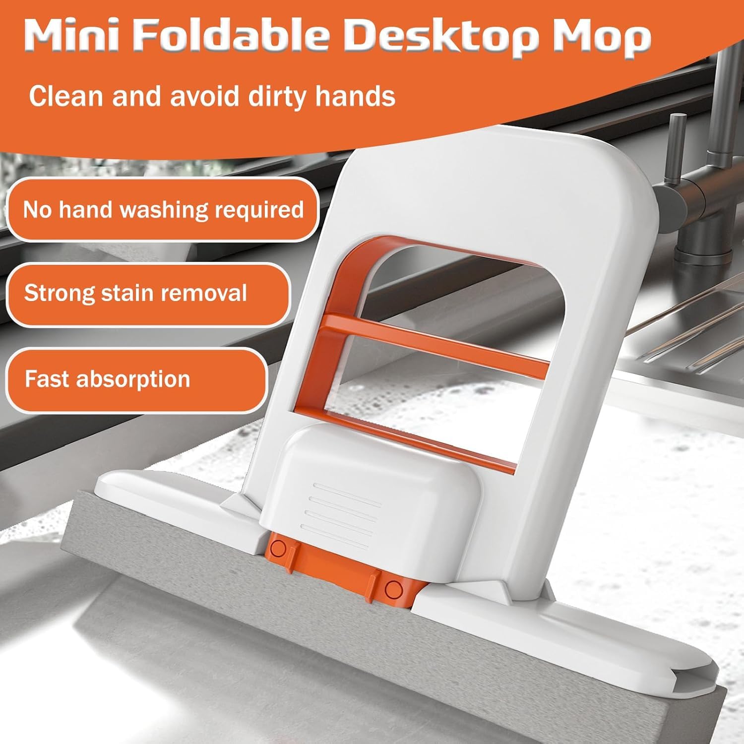 Mini Foldable Desktop Mop for Wet & Dry Use