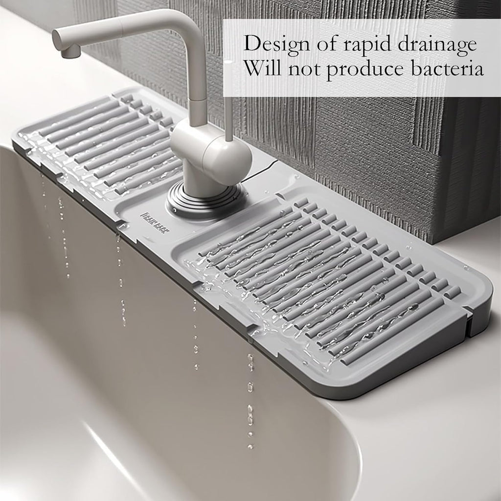 Silicone Sink Drainer Pad with Faucet Mat