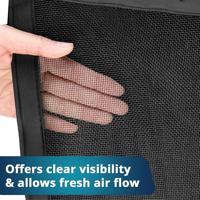 Polyester Magnetic Mosquito Net for Door |(Black, 210 x 100 Cms)